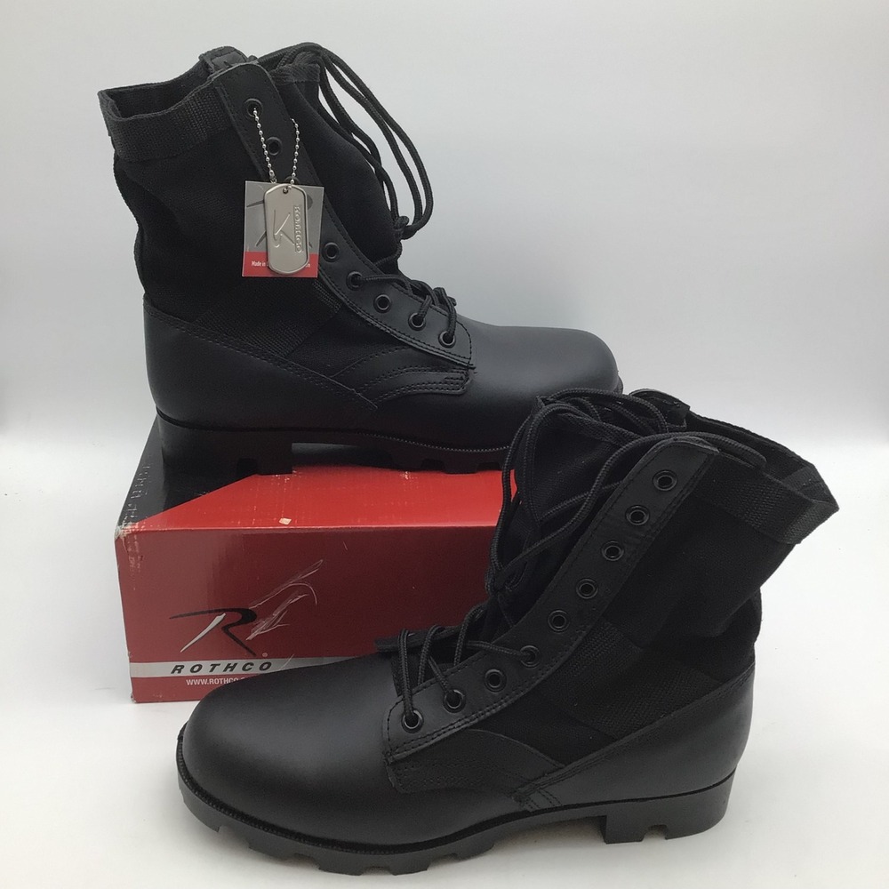 Rothco 5081 GI‎ Type Jungle Boot Black Leather Canvas Tactical Combat Mens 11R